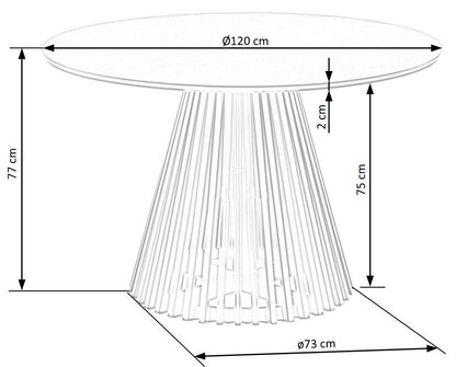 Kitchen Table Miyaki | size: Length: 120cm, Width: 120cm, Height: 77cm, Diameter: 120cm | color: Black/Oak | image: 10 | variant: 1012580