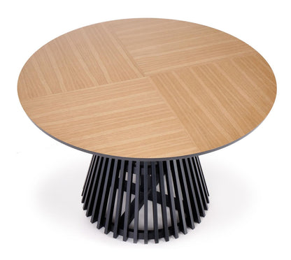 Kitchen Table Miyaki | size: Length: 120cm, Width: 120cm, Height: 77cm, Diameter: 120cm | color: Black/Oak | image: 2 | variant: 1012580