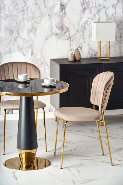 Kitchen Table Molina | size: Length: 59cm, Width: 59cm, Height: 74cm, Diameter: 59cm | color: Marble/Black/Gold | image: 3 | variant: 1013022