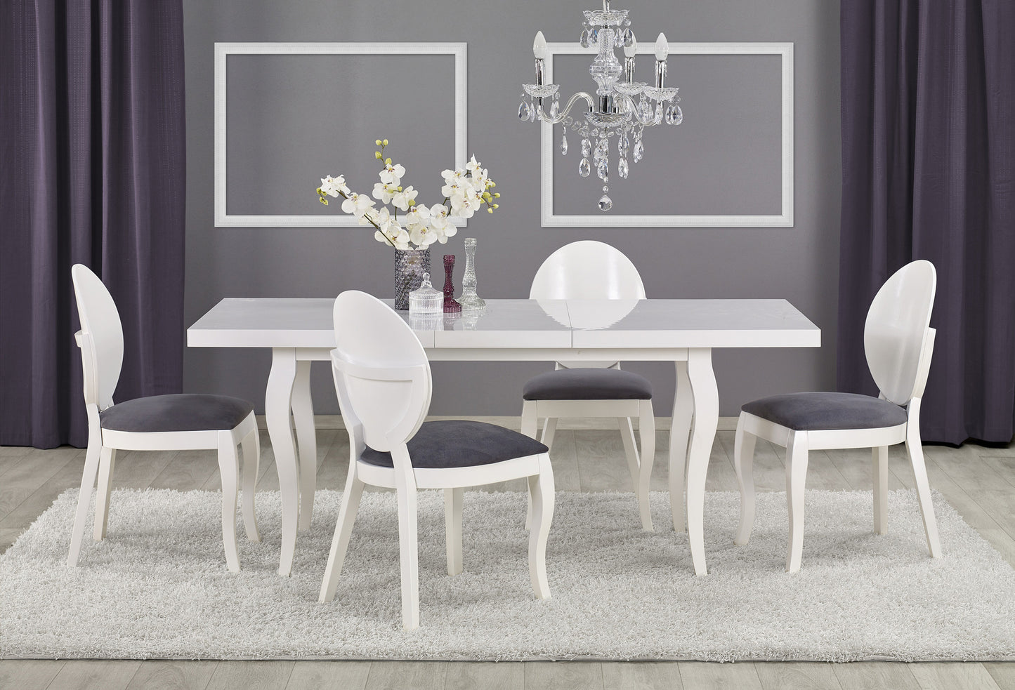 Kitchen Table Mozart 1 | size: Length: 90cm, Width: 240cm, Height: 75cm | color: White | image: 9 | variant: 1011280