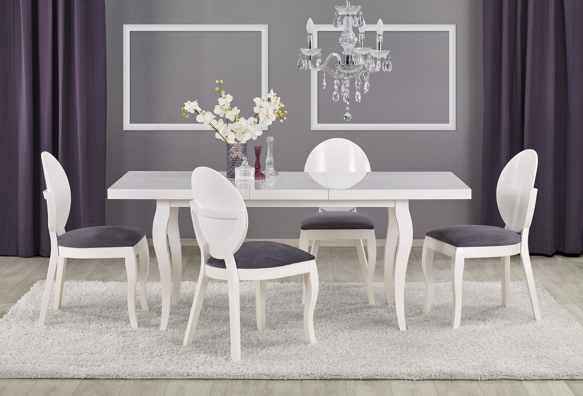 Kitchen Table Mozart | size: Length: 80cm, Width: 180cm, Height: 75cm | color: White | image: 2 | variant: 1011267