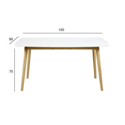 Kitchen Table Nagano 1 | size: Length: 80cm, Width: 150cm, Height: 75.5cm | color: White | image: 1 | variant: 1006491
