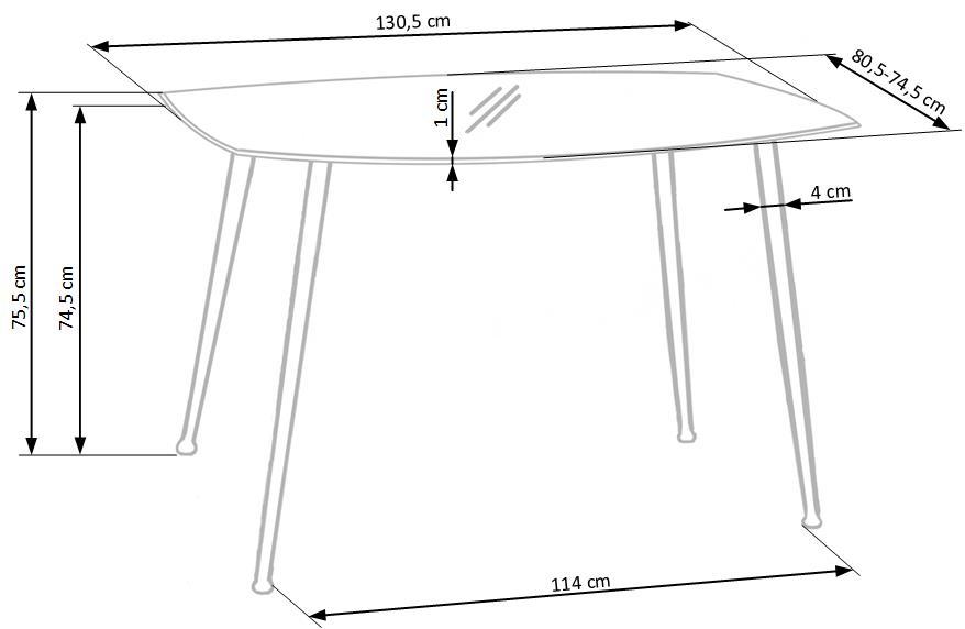Kitchen Table Next | size: Length: 80cm, Width: 130cm, Height: 75cm | color: Transparent | image: 5 | variant: 1013006