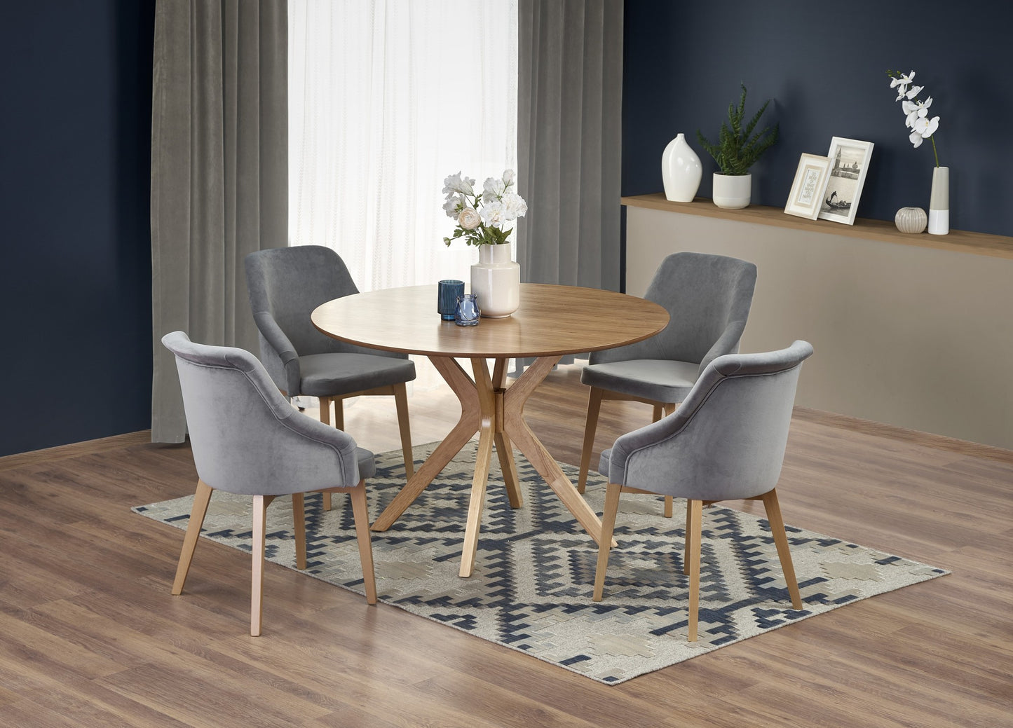 Kitchen Table Nicolas | size: Length: 120cm, Width: 120cm, Height: 77cm, Diameter: 120cm | color: Oak | image: 3 | variant: 1011217