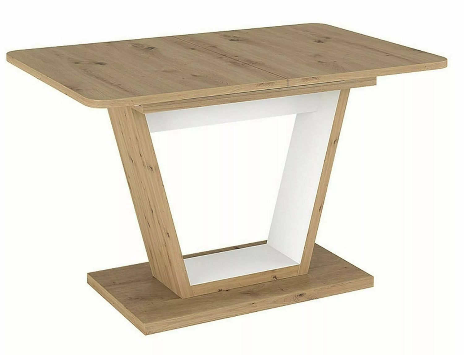 Kitchen Table Nigel | size: Length: 80cm, Width: 160cm, Height: 76cm | color: White/Oak | image: 1 | variant: 1006554