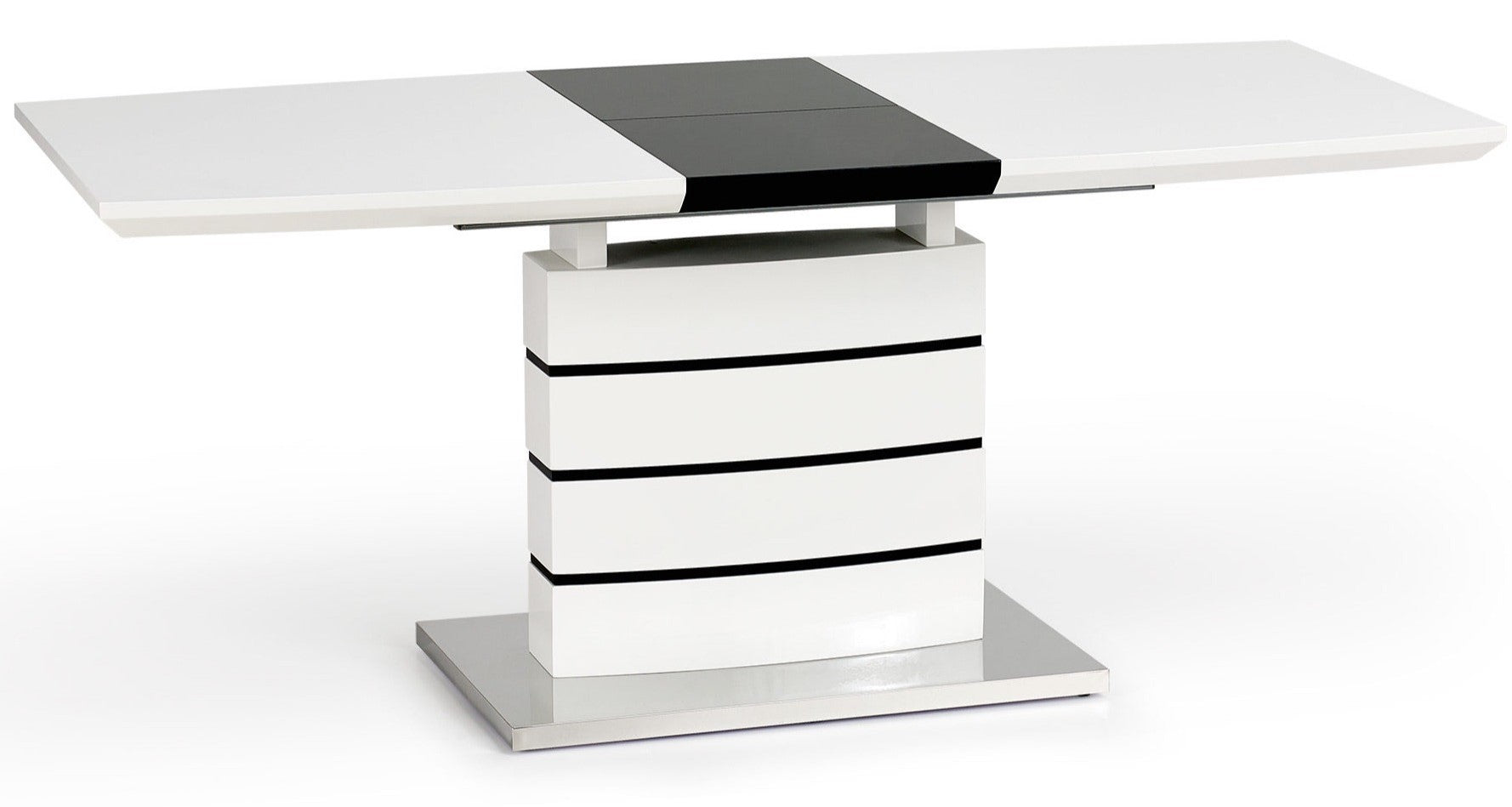 Kitchen Table Nord | size: Length: 80cm, Width: 180cm, Height: 76cm | color: White/Black | image: 1 | variant: 1011278