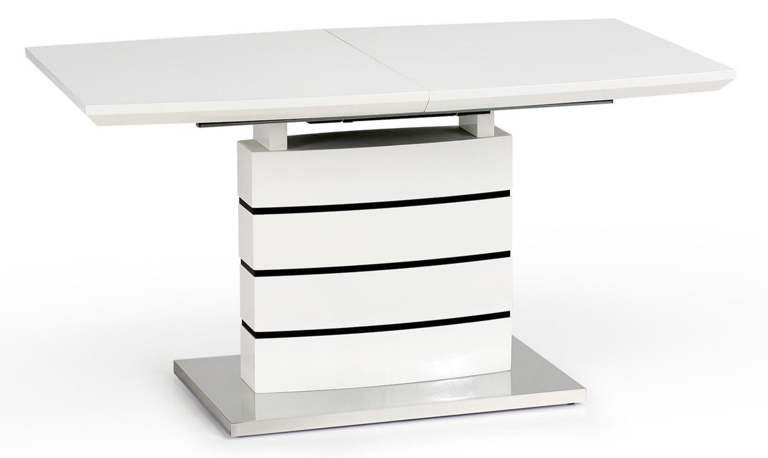 Kitchen Table Nord | size: Length: 80cm, Width: 180cm, Height: 76cm | color: White/Black | image: 3 | variant: 1011278