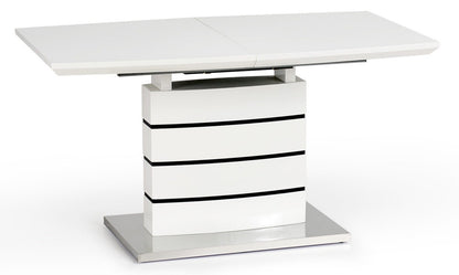Kitchen Table Nord | size: Length: 80cm, Width: 180cm, Height: 76cm | color: White/Black | image: 3 | variant: 1011278