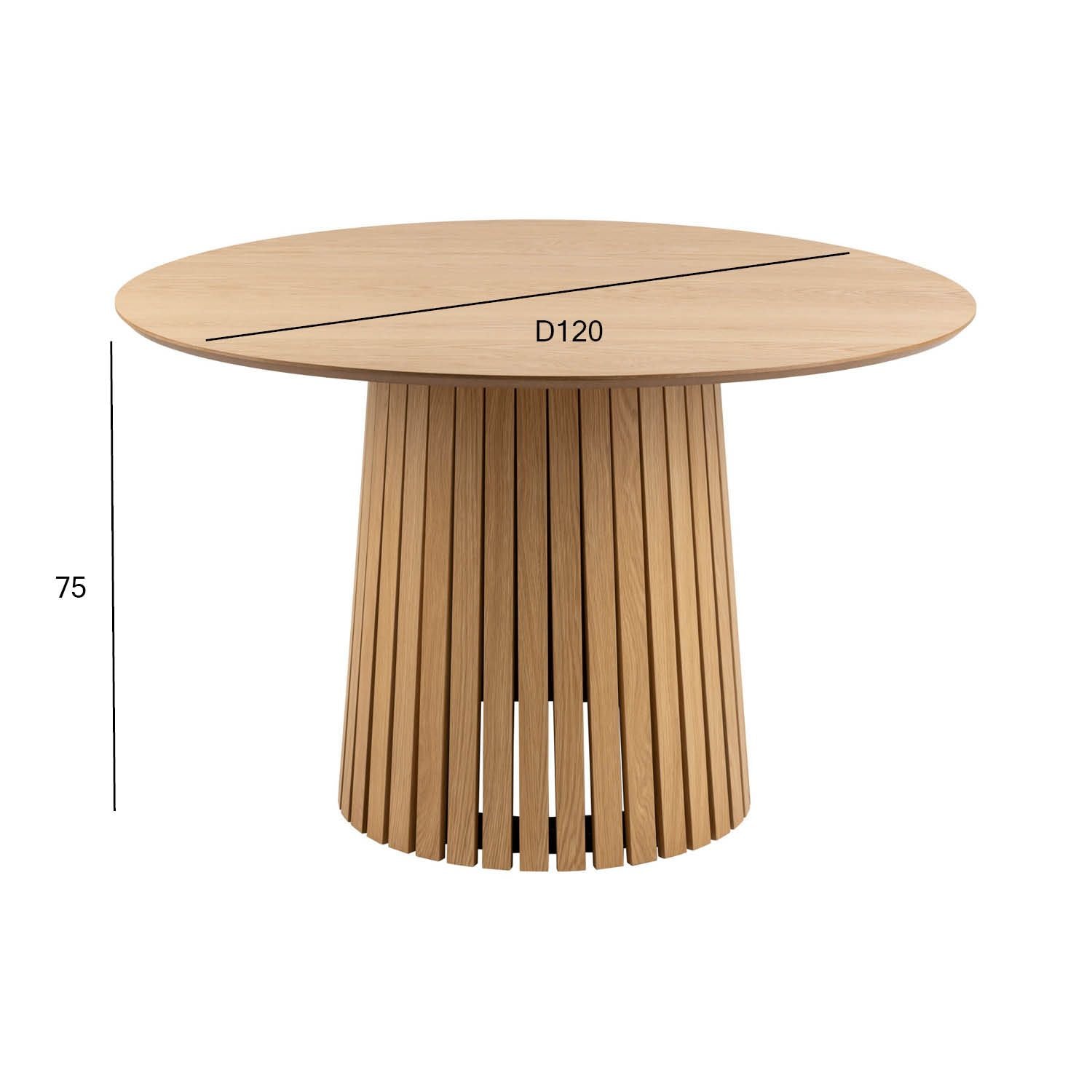 Kitchen Table Palermo | size: Length: 120cm, Width: 120cm, Height: 75cm, Diameter: 120cm | color: Oak | image: 3 | variant: 1001530