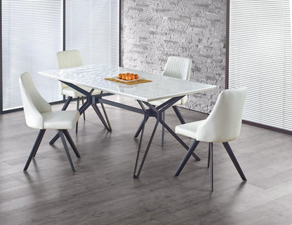 Kitchen Table Pascal | size: Length: 90cm, Width: 160cm, Height: 76cm | color: White | image: 4 | variant: 1011259