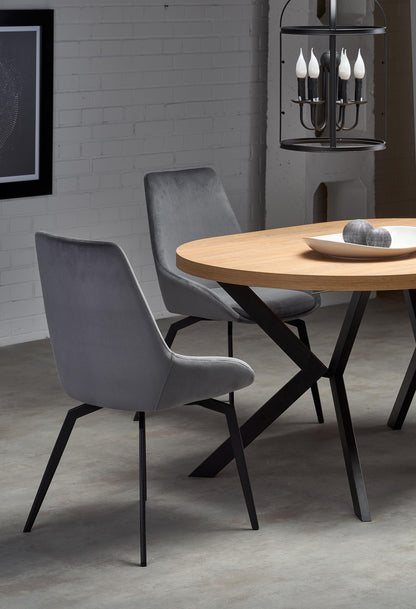Kitchen Table Peroni | size: Length: 100cm, Width: 250cm, Height: 75cm, Diameter: 100cm | color: Black/Oak | image: 5 | variant: 1006464