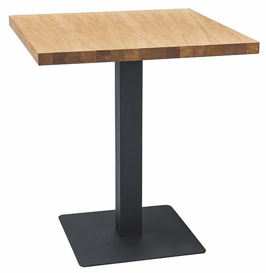 Kitchen Table Puro 2 | size: Length: 80cm, Width: 80cm, Height: 76cm | color: Black/Oak | image: 1 | variant: 1011989