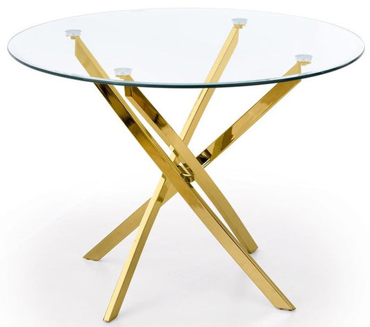 Kitchen Table Raymond | size: Length: 100cm, Width: 100cm, Height: 73cm, Diameter: 100cm | color: Transparent/Oak | image: 1 | variant: 1006440