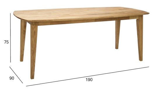Kitchen Table Retro | size: Length: 90cm, Width: 190cm, Height: 75cm | color: Oak | image: 2 | variant: 1011284