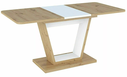 Kitchen Table Rotherham | size: Length: 80cm, Width: 160cm, Height: 76cm | color: White/Oak | image: 0 | variant: 1004316