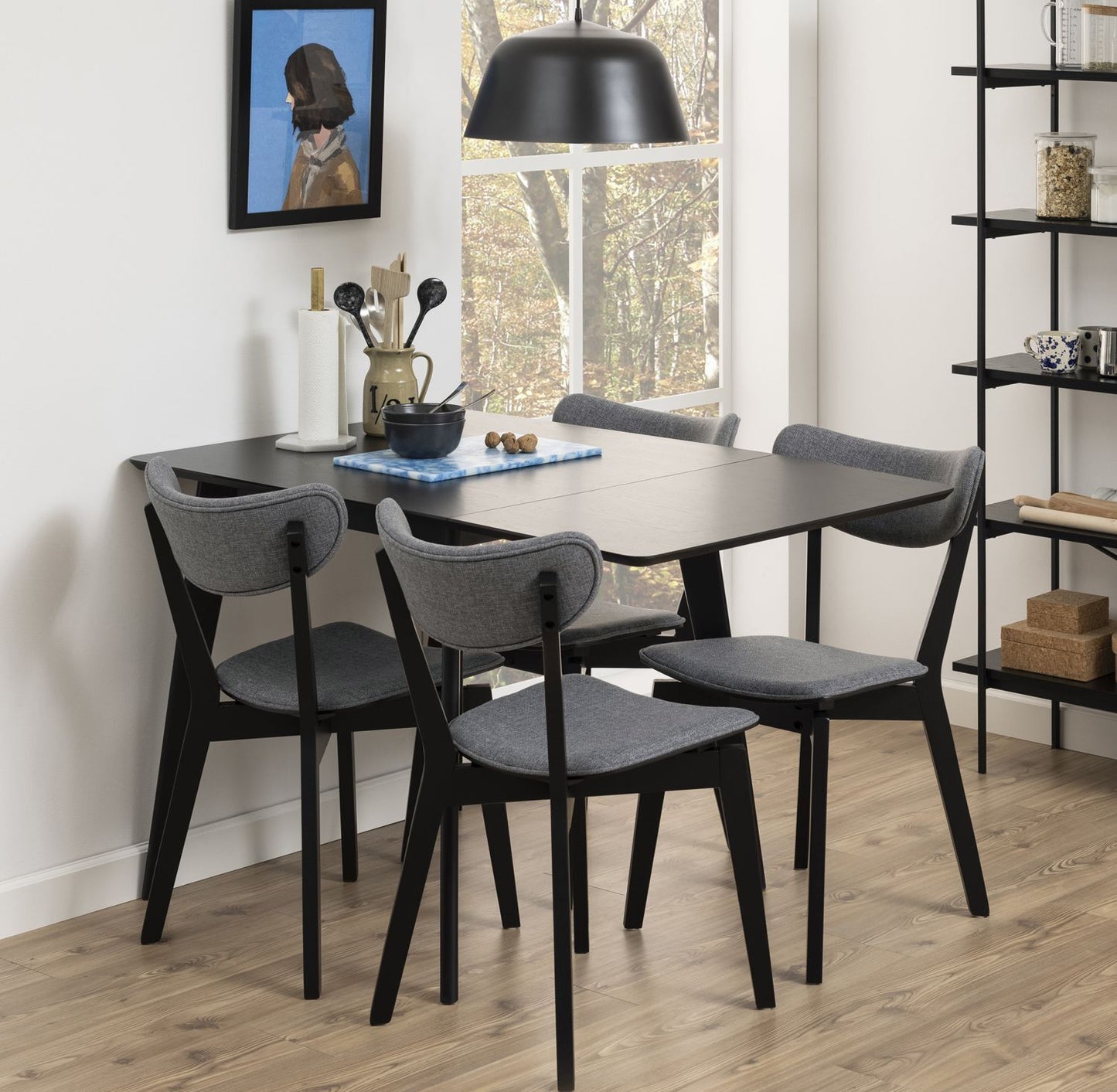 Kitchen Table Roxby 2 | size: Length: 80cm, Width: 120cm, Height: 76cm | color: Black | image: 4 | variant: 1006502
