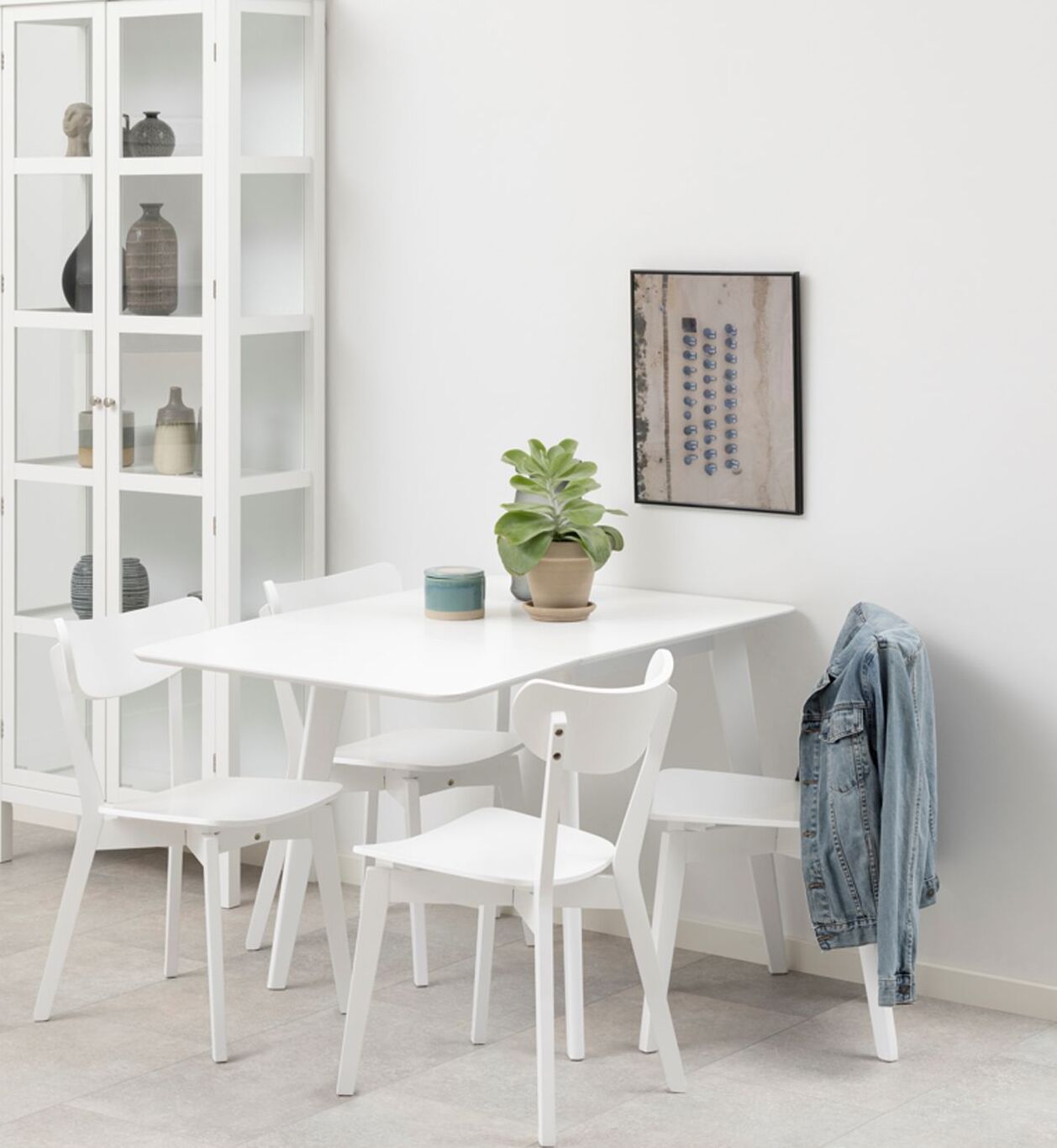 Kitchen Table Roxby 2 | size: Length: 80cm, Width: 120cm, Height: 76cm | color: White | image: 4 | variant: 1006501