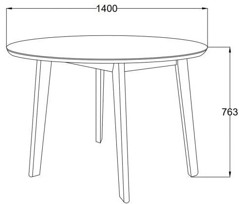 Kitchen Table Roxby 3 | size: Length: 140cm, Width: 140cm, Height: 73cm, Diameter: 140cm | color: Oak | image: 5 | variant: 1012354