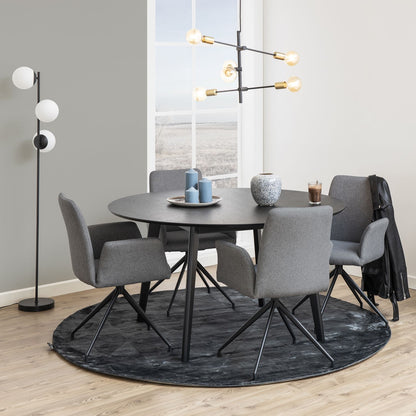 Kitchen Table Roxby 4 | size: Length: 140cm, Width: 140cm, Height: 76cm, Diameter: 140cm | color: Black | image: 1 | variant: 1017894