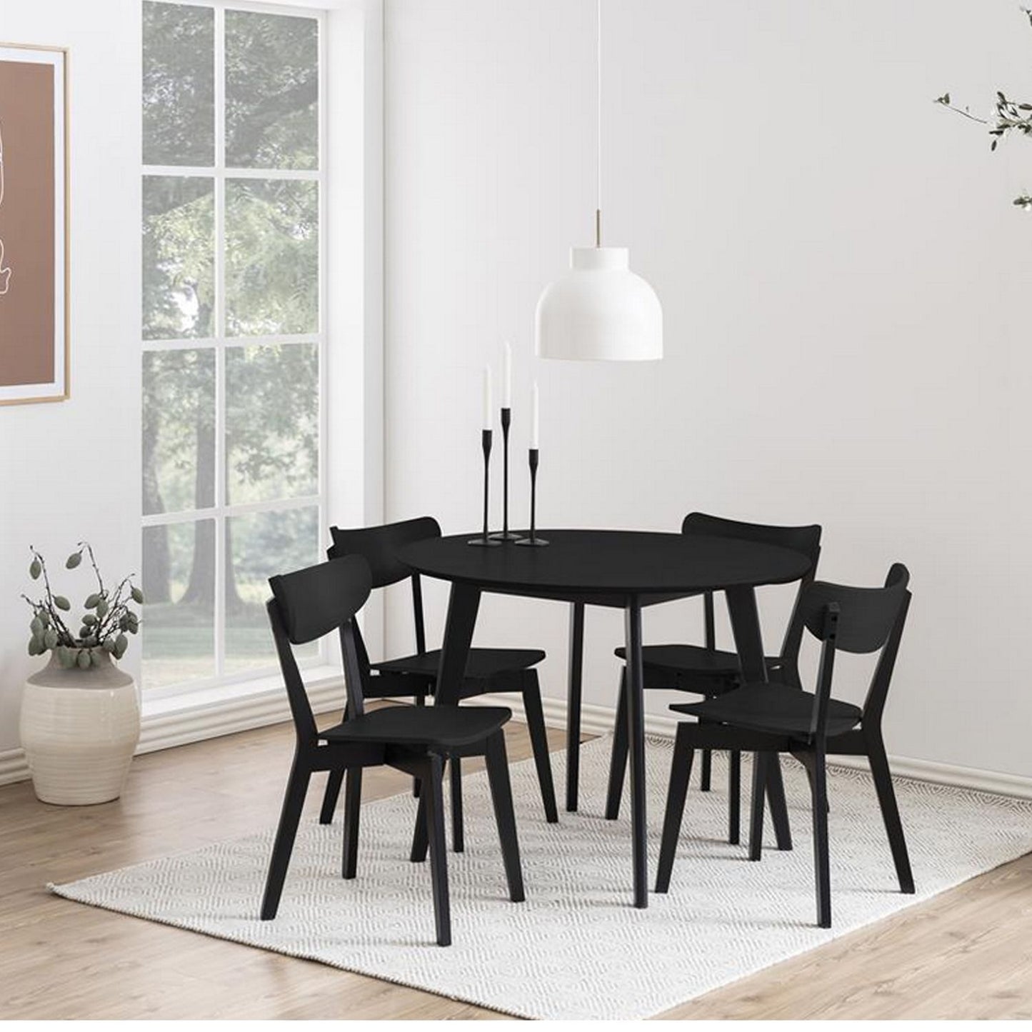 Kitchen Table Roxby | size: Length: 105cm, Width: 105cm, Height: 76cm, Diameter: 105cm | color: Black | image: 3 | variant: 1006493