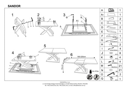 Kitchen Table Sandor | size: Length: 90cm, Width: 220cm, Height: 77cm | color: Oak | image: 10 | variant: 1006468