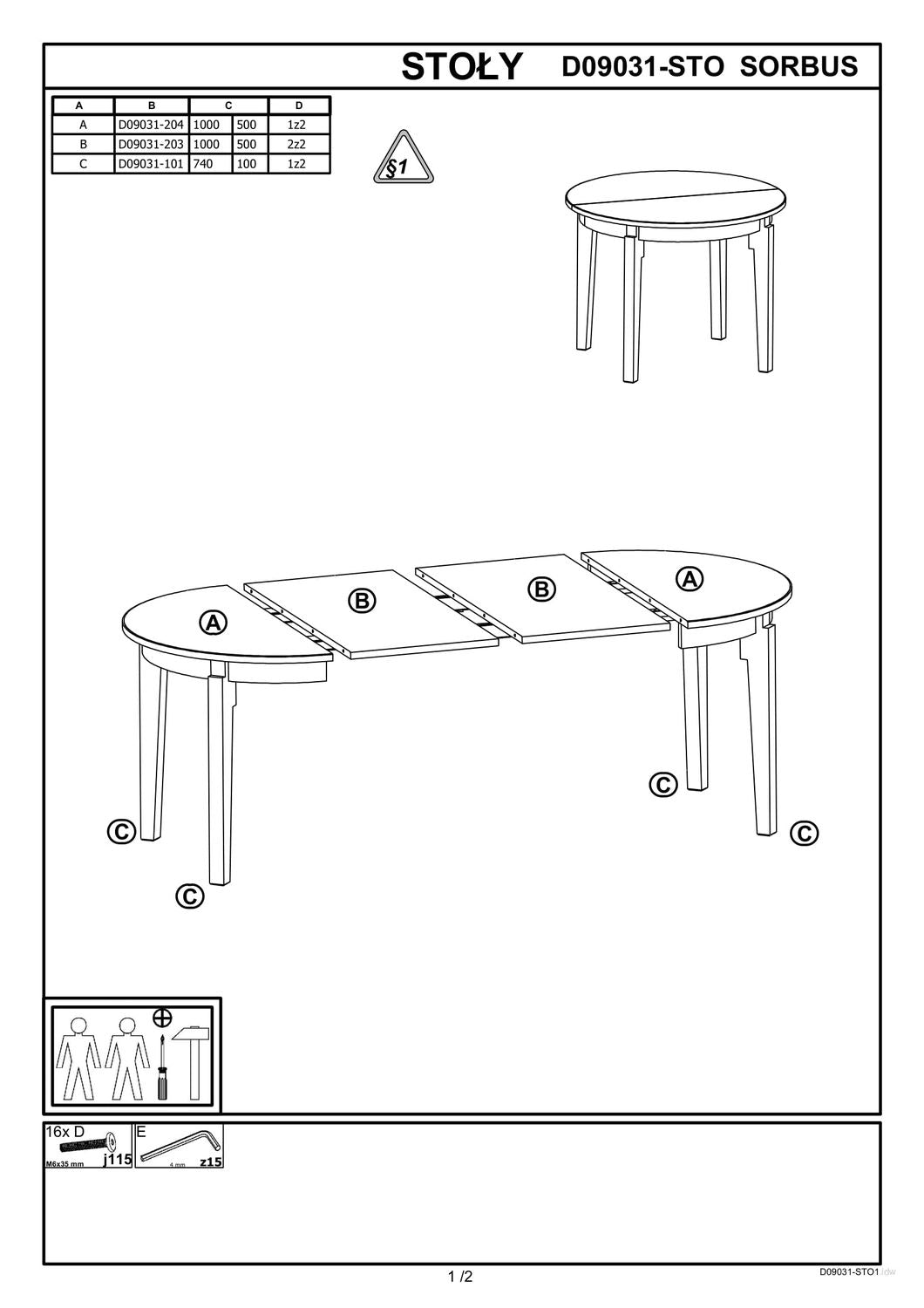 Kitchen Table Sorbus | size: Length: 100cm, Width: 200cm, Height: 77cm, Diameter: 100cm | color: Oak | image: 9 | variant: 1006405