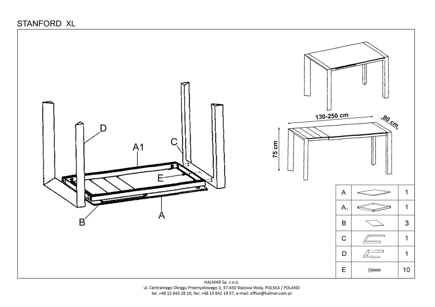 Kitchen Table Stanford XL | size: Length: 80cm, Width: 250cm, Height: 76cm | color: White | image: 9 | variant: 1011296