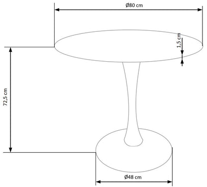 Kitchen Table Sting | size: Length: 80cm, Width: 80cm, Height: 73cm, Diameter: 80cm | color: White/Brown | image: 7 | variant: 1012027