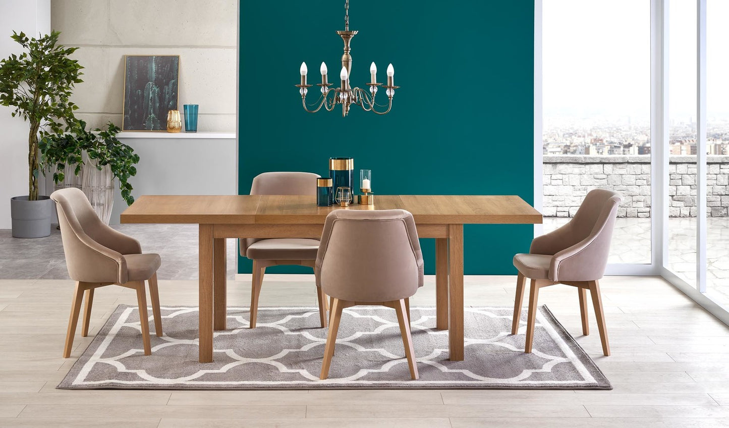 Kitchen Table Tiago 2 | size: Length: 80cm, Width: 220cm, Height: 79cm | color: Oak | image: 2 | variant: 1006409