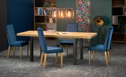 Kitchen Table Tiago | size: Length: 80cm, Width: 220cm, Height: 76cm | color: Black/Oak | image: 3 | variant: 1006413