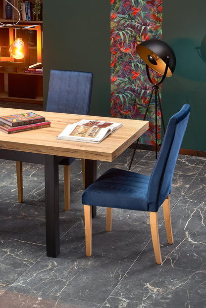 Kitchen Table Tiago | size: Length: 80cm, Width: 220cm, Height: 76cm | color: Black/Oak | image: 5 | variant: 1006413