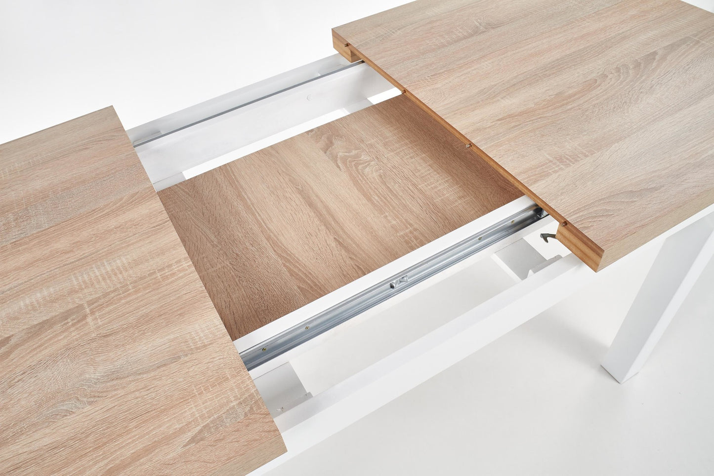 Kitchen Table Tiago | size: Length: 80cm, Width: 220cm, Height: 76cm | color: White/Oak | image: 6 | variant: 1006411