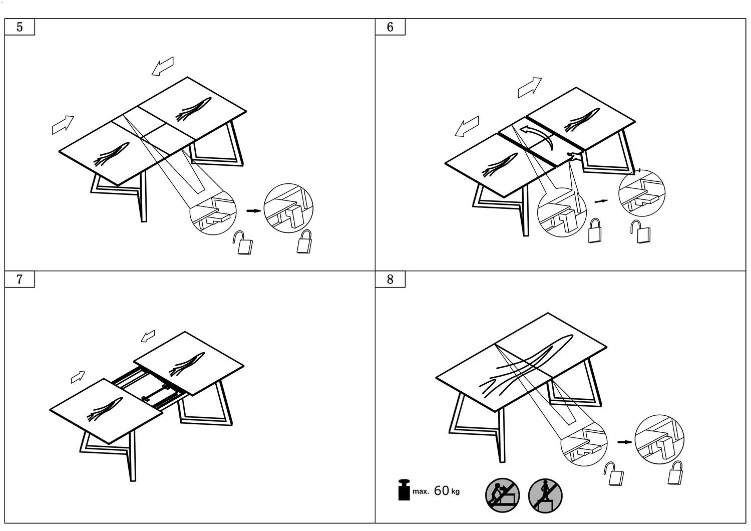 Kitchen Table Tiziano | size: Length: 90cm, Width: 210cm, Height: 76cm | color: Gray | image: 7 | variant: 1012005