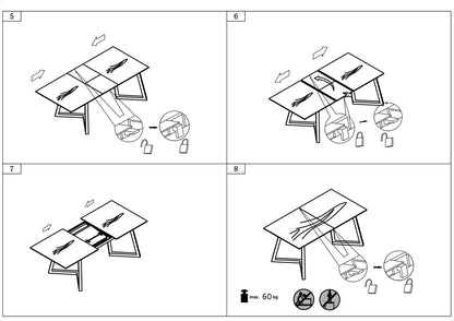 Kitchen Table Tiziano | size: Length: 90cm, Width: 210cm, Height: 76cm | color: Gray | image: 7 | variant: 1012005