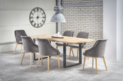 Kitchen Table Venom 1 | size: Length: 90cm, Width: 210cm, Height: 74cm | color: Black/Oak | image: 4 | variant: 1011253