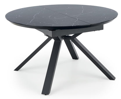 Kitchen Table Vertigo | size: Length: 130cm, Width: 180cm, Height: 76cm, Diameter: 130cm | color: Marble/Black | image: 1 | variant: 1012584