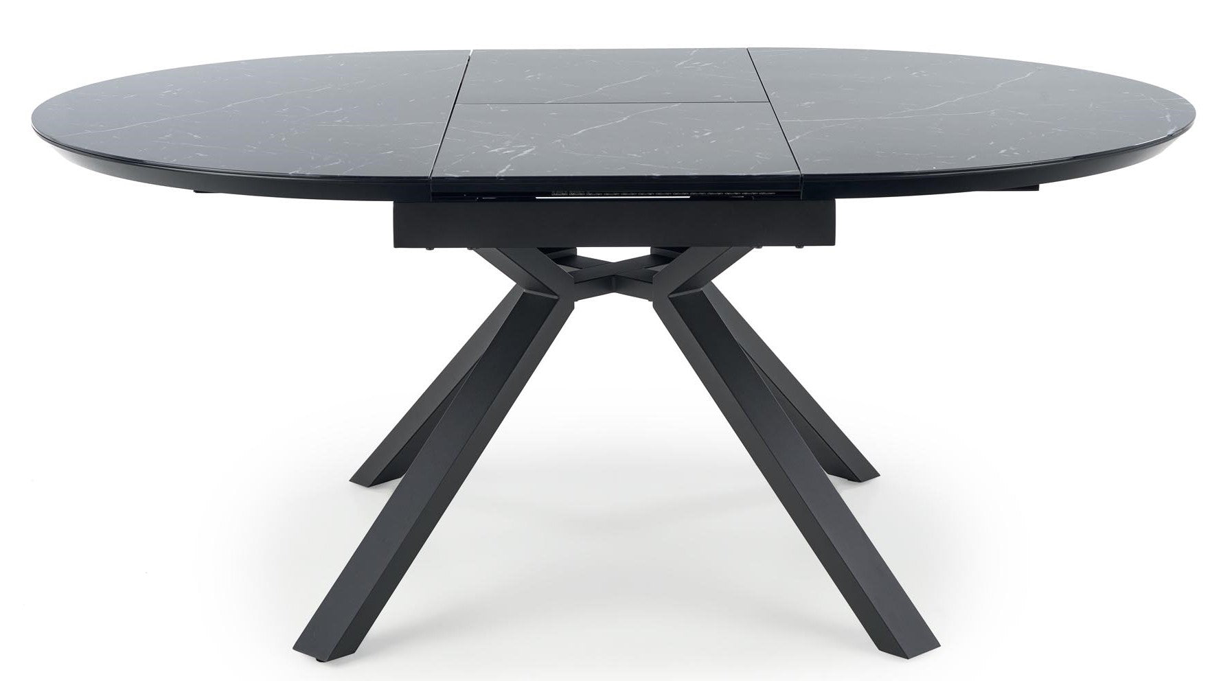 Kitchen Table Vertigo | size: Length: 130cm, Width: 180cm, Height: 76cm, Diameter: 130cm | color: Marble/Black | image: 3 | variant: 1012584