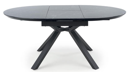 Kitchen Table Vertigo | size: Length: 130cm, Width: 180cm, Height: 76cm, Diameter: 130cm | color: Marble/Black | image: 3 | variant: 1012584