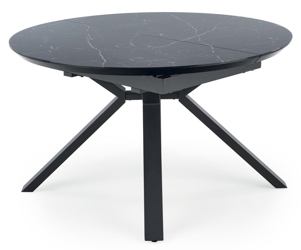 Kitchen Table Vertigo | size: Length: 130cm, Width: 180cm, Height: 76cm, Diameter: 130cm | color: Marble/Black | image: 5 | variant: 1012584
