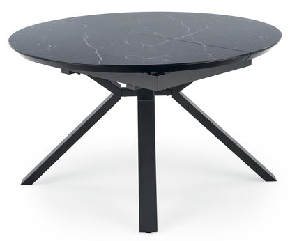Kitchen Table Vertigo | size: Length: 130cm, Width: 180cm, Height: 76cm, Diameter: 130cm | color: Marble/Black | image: 5 | variant: 1012584