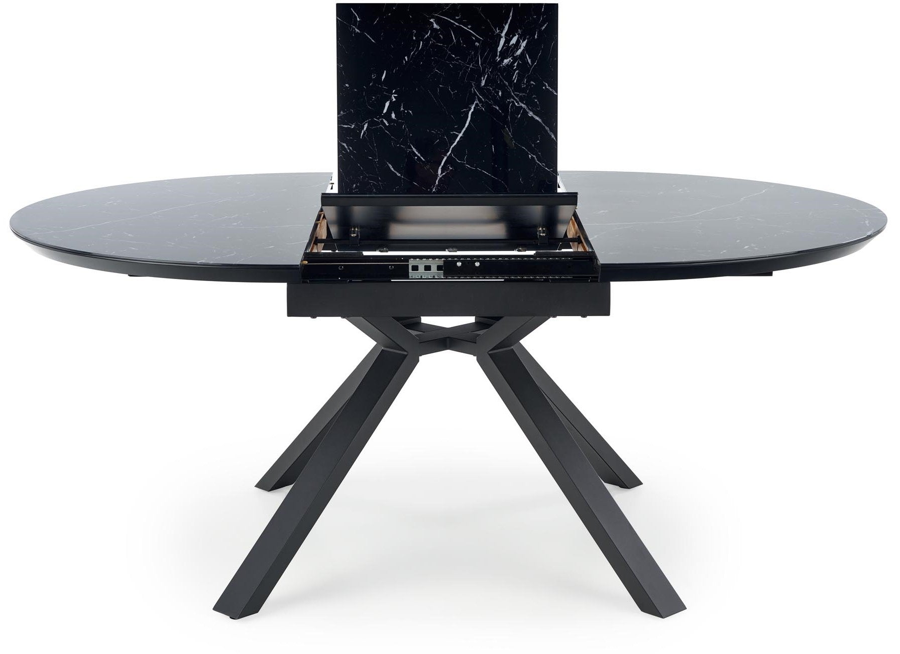 Kitchen Table Vertigo | size: Length: 130cm, Width: 180cm, Height: 76cm, Diameter: 130cm | color: Marble/Black | image: 7 | variant: 1012584