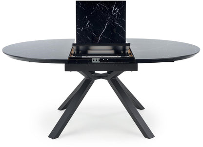Kitchen Table Vertigo | size: Length: 130cm, Width: 180cm, Height: 76cm, Diameter: 130cm | color: Marble/Black | image: 7 | variant: 1012584