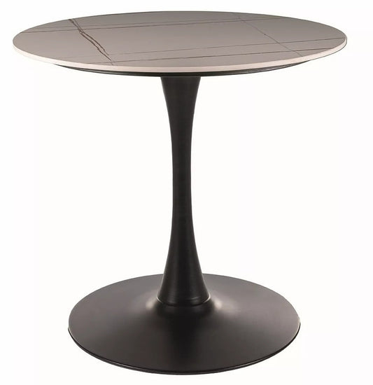 Kitchen Table Walsall | size: Length: 80cm, Width: 80cm, Height: 75cm, Diameter: 80cm | color: White/Black | image: 0 | variant: 1004365