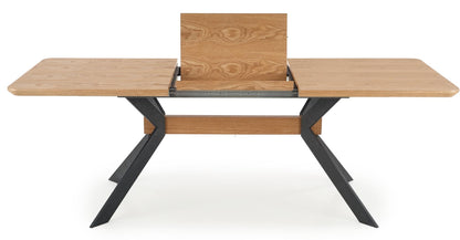 Kitchen Table West Bridlington | size: Length: 90cm, Width: 220cm, Height: 76cm | color: Black/Oak | image: 4 | variant: 1007117