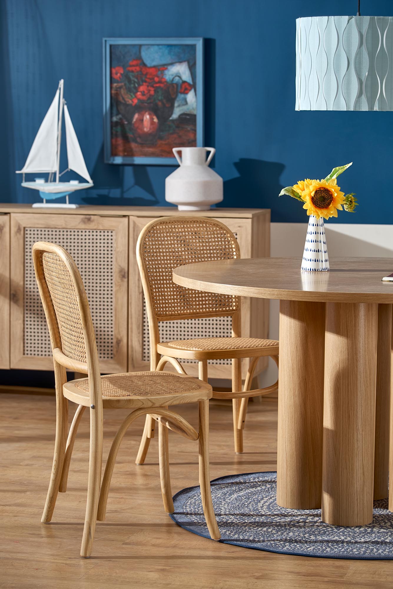 Kitchen Table West Newtown | size: Length: 120cm, Width: 120cm, Height: 77cm, Diameter: 120cm | color: Oak | image: 3 | variant: 1007391