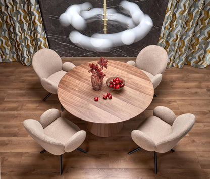 Kitchen Table West St Davids | size: Length: 136cm, Width: 136cm, Height: 78cm, Diameter: 136cm | color: Walnut | image: 4 | variant: 1007403