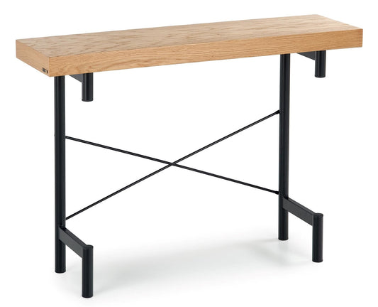 Kitchen Table West Whitby | size: Length: 30cm, Width: 106cm, Height: 77cm | color: Black/Oak | image: 1 | variant: 1007114