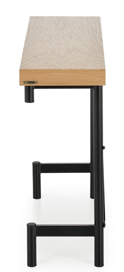 Kitchen Table West Whitby | size: Length: 30cm, Width: 106cm, Height: 77cm | color: Black/Oak | image: 3 | variant: 1007114
