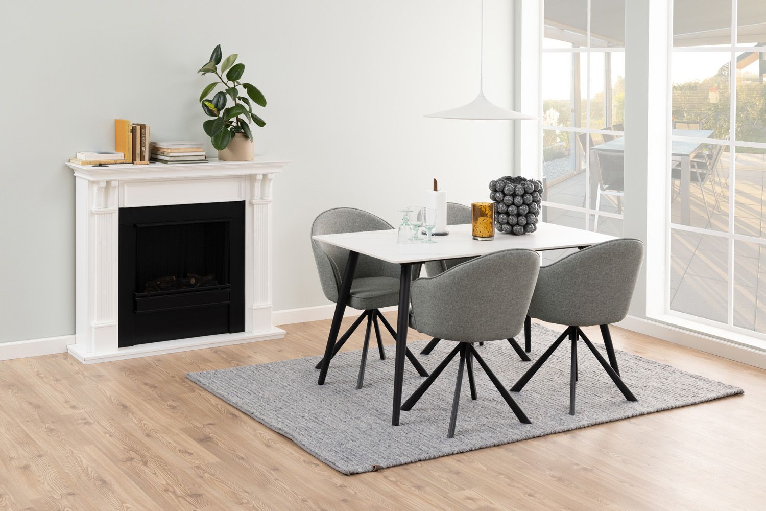 Kitchen Table Wicklow | size: Length: 80cm, Width: 140cm, Height: 75cm | color: White | image: 3 | variant: 1017885