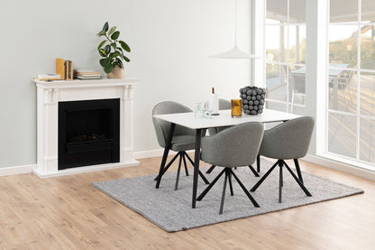 Kitchen Table Wicklow | size: Length: 80cm, Width: 140cm, Height: 75cm | color: White | image: 3 | variant: 1017885